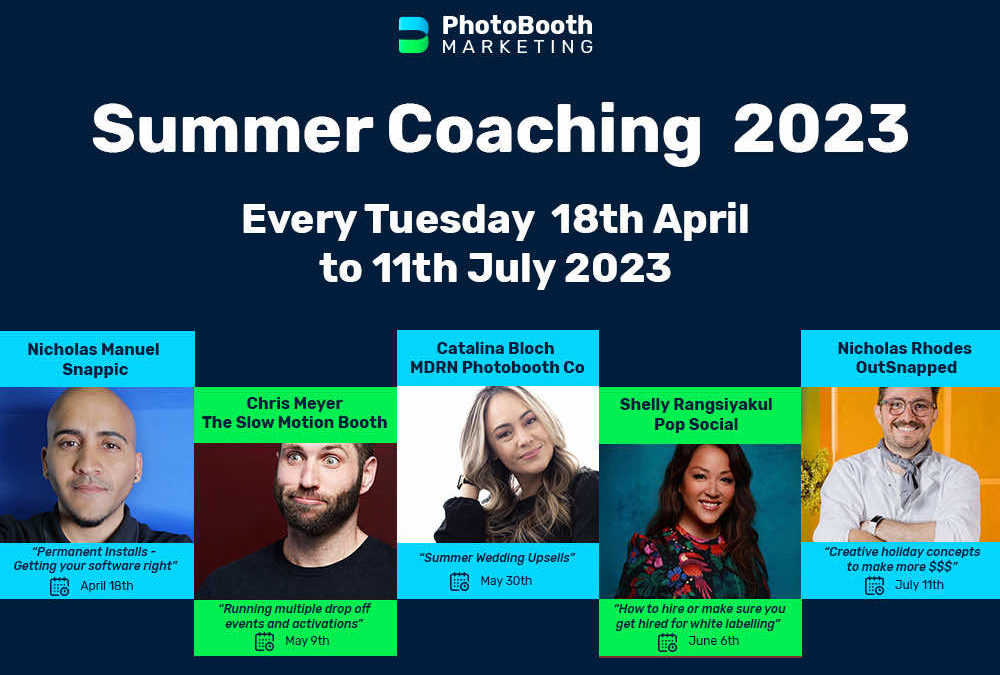 Photo Booth Marketing Launch Summer Coaching Schedule